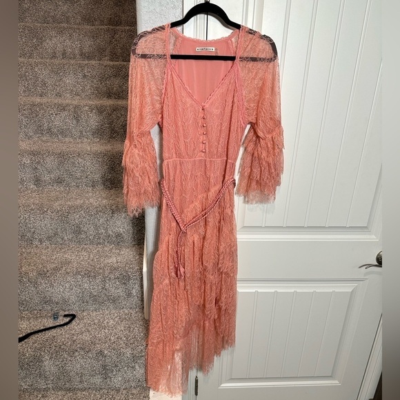 Alice and Olivia pink lace ruffle dress - Picture 5 of 13